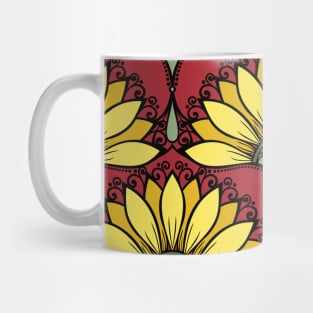 Sunflower damask pattern Mug